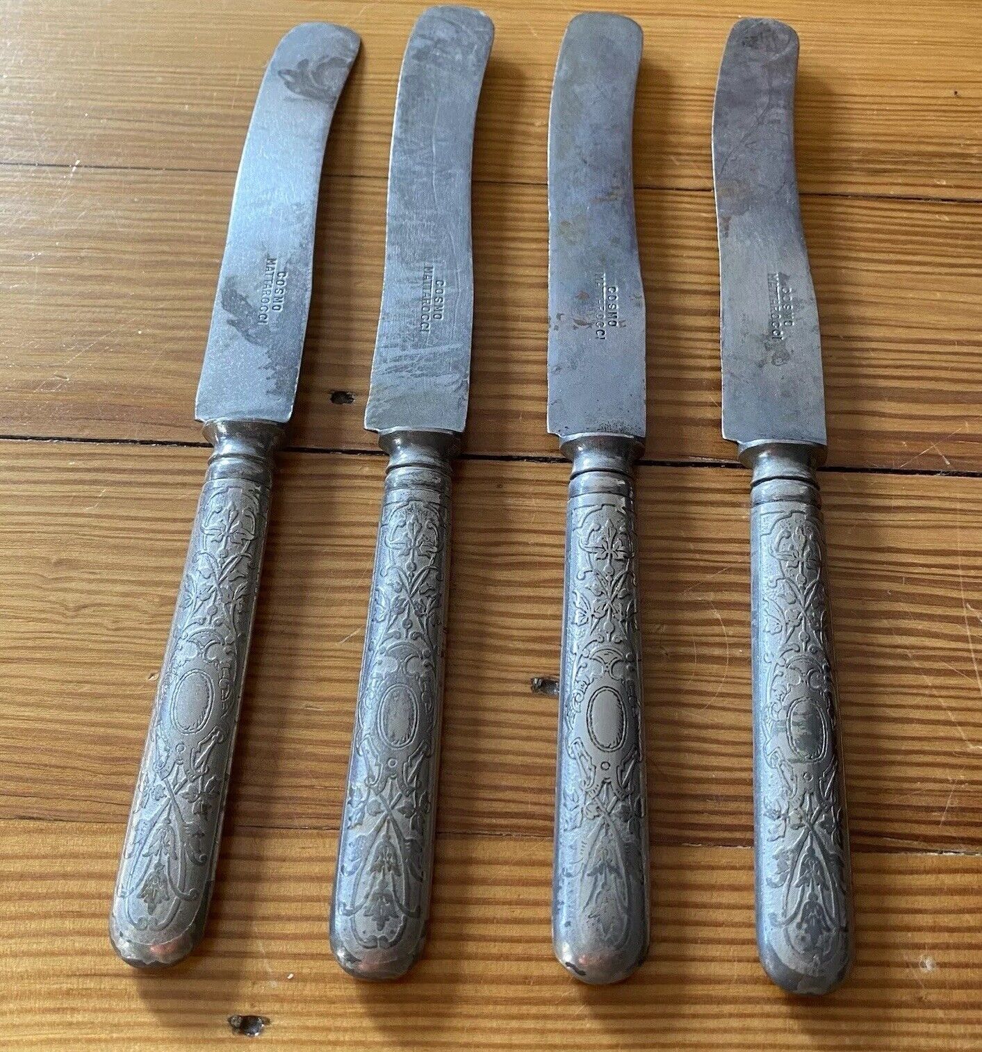 Antique Italian Silver Table Knives - c1800s