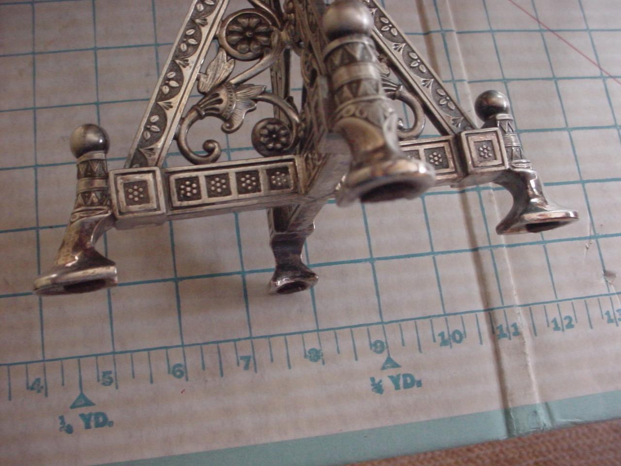 1800s Etched Bird Centerpiece Stand with Motif
