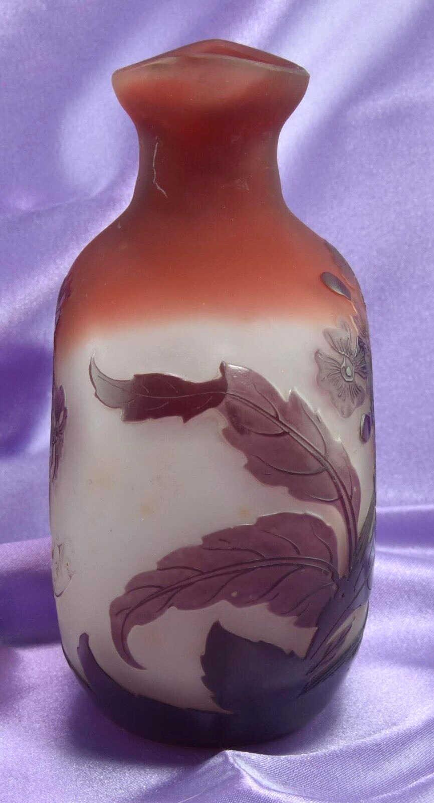Emile Galle Art Nouveau Plum Vase, 1900