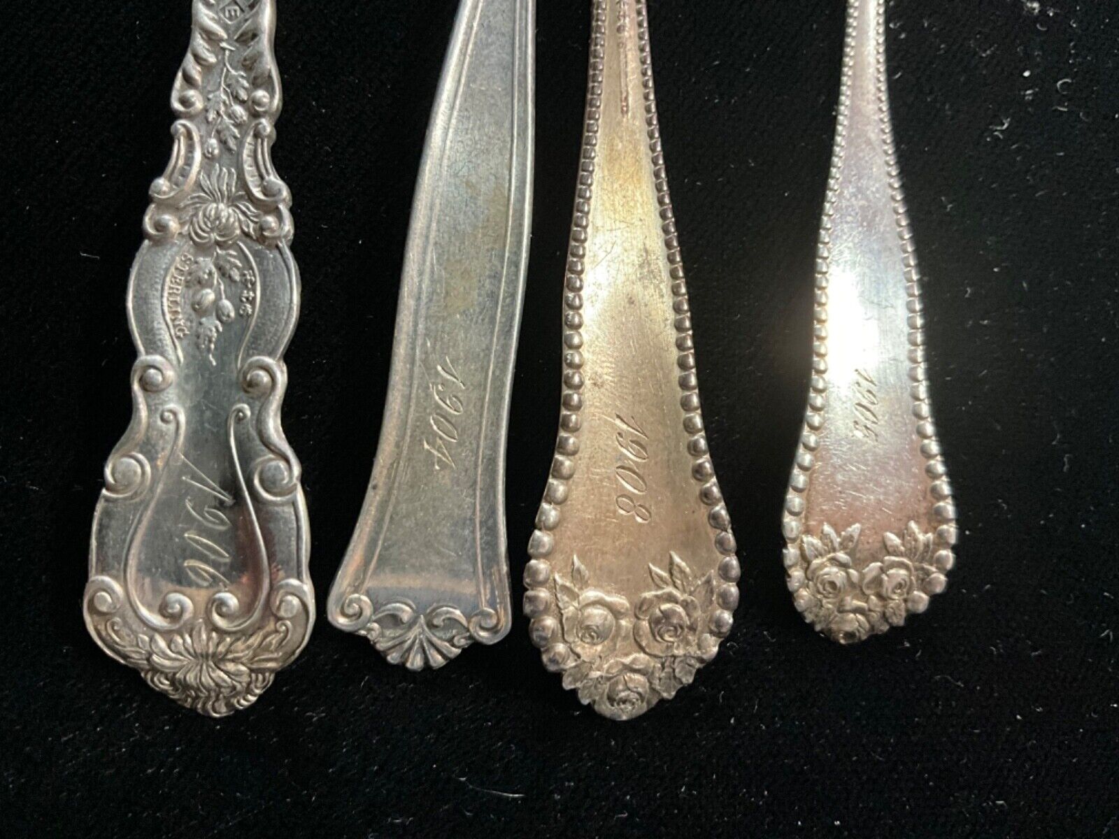 Set of 10 Vintage Silver Spoons - Early 1900s