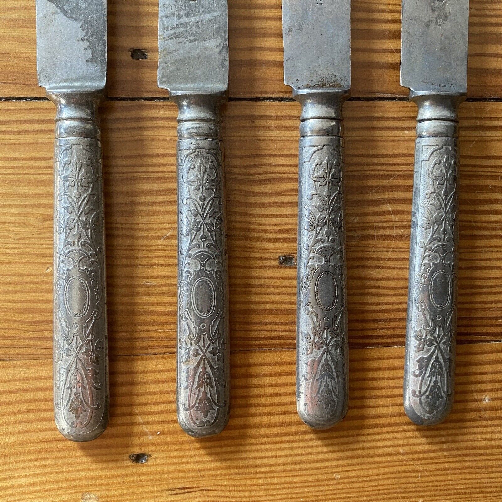 Antique Italian Silver Table Knives - c1800s