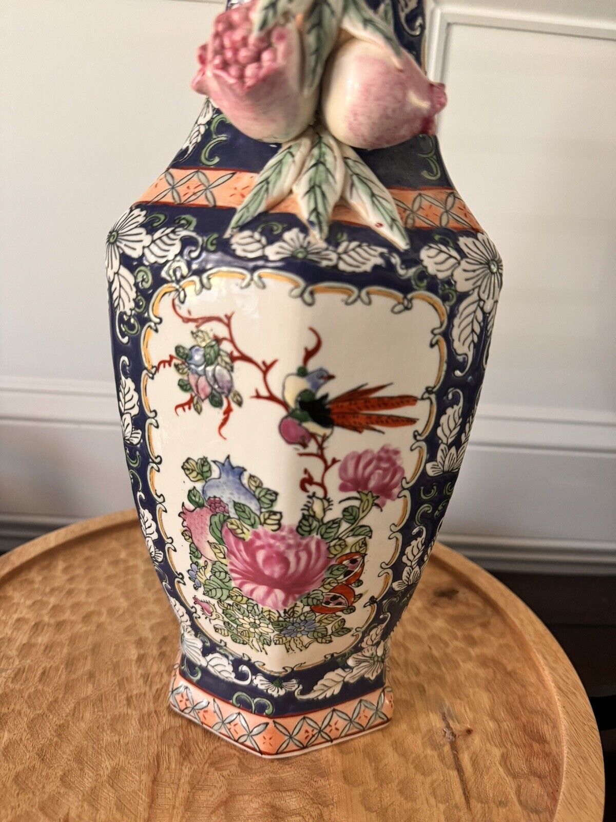 Antique Famille Rose Medallion Butterfly Vase