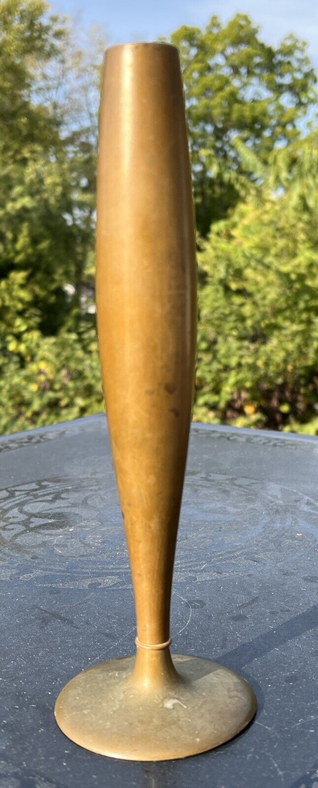 Art Nouveau Bronze Bud Vase with Cloves Mark