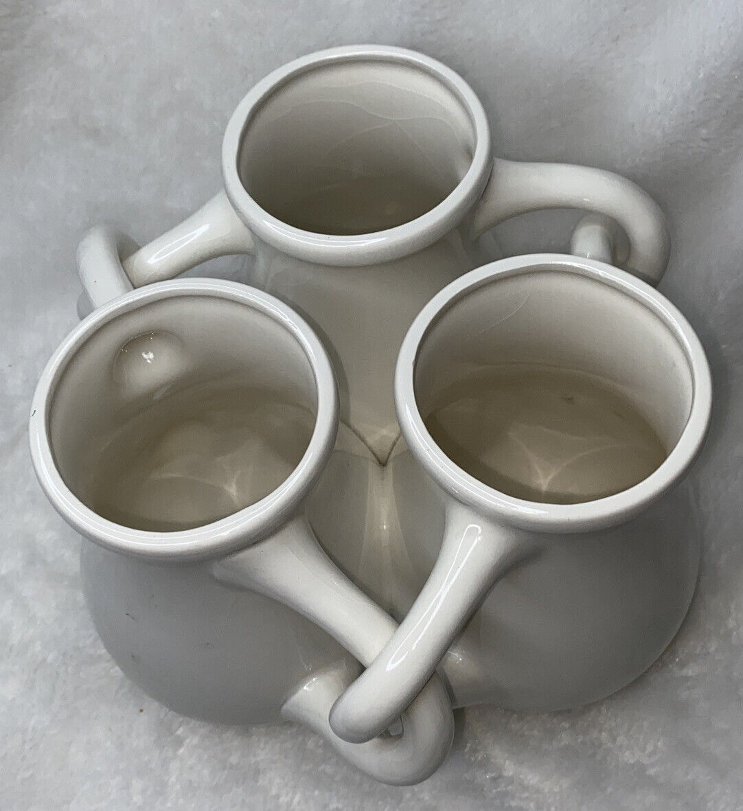 Rare white Fuddling Cup Vase from 1900s