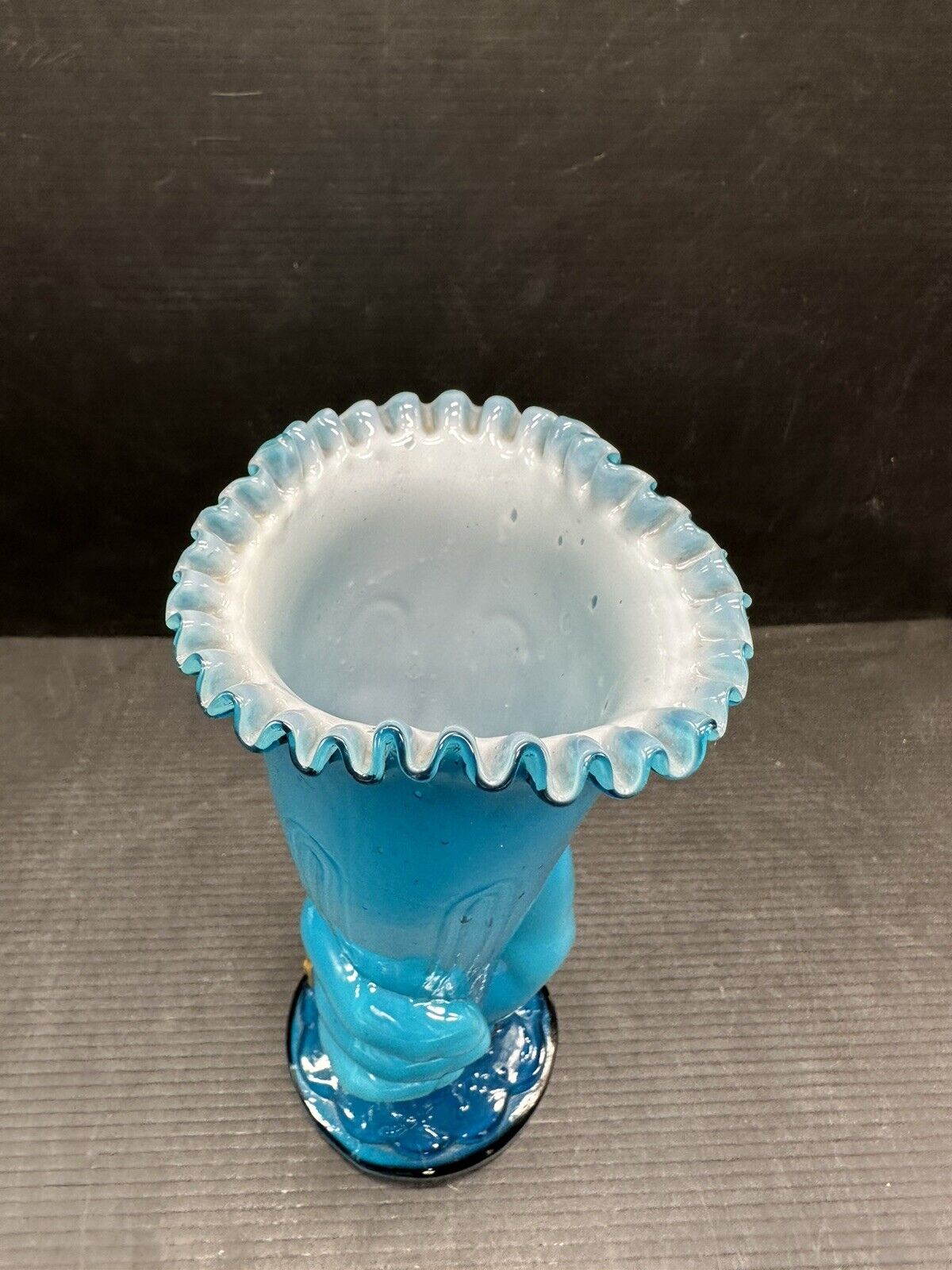 Victorian Cobalt Blue Figural Hand Vase