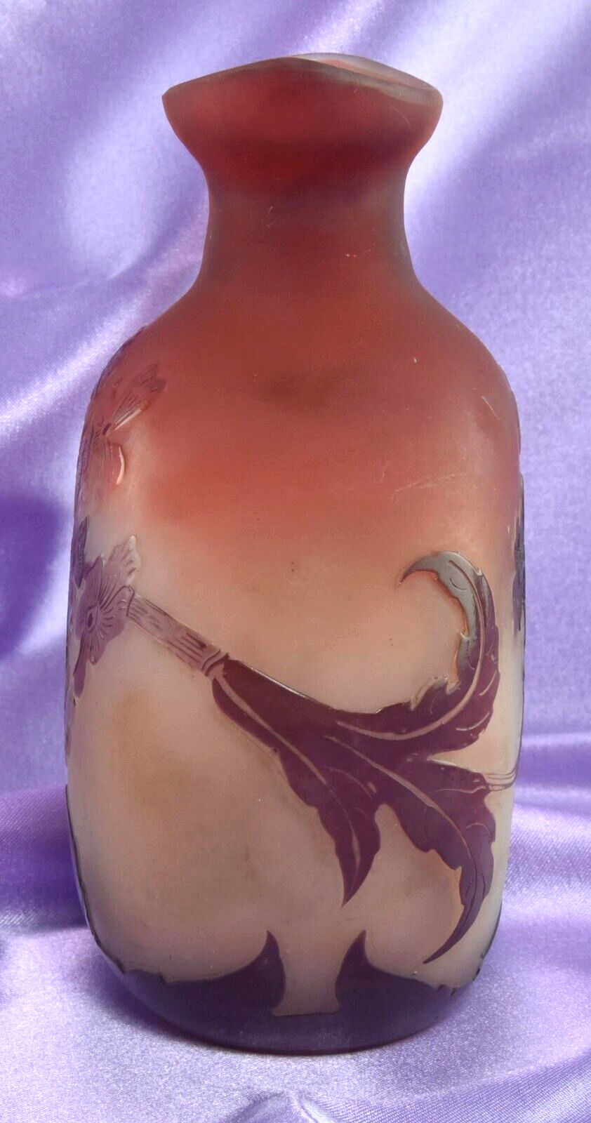 Emile Galle Art Nouveau Plum Vase, 1900