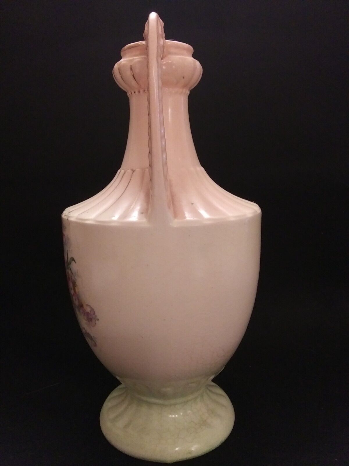 Austrian Grecian Vase, 10" Floral Design