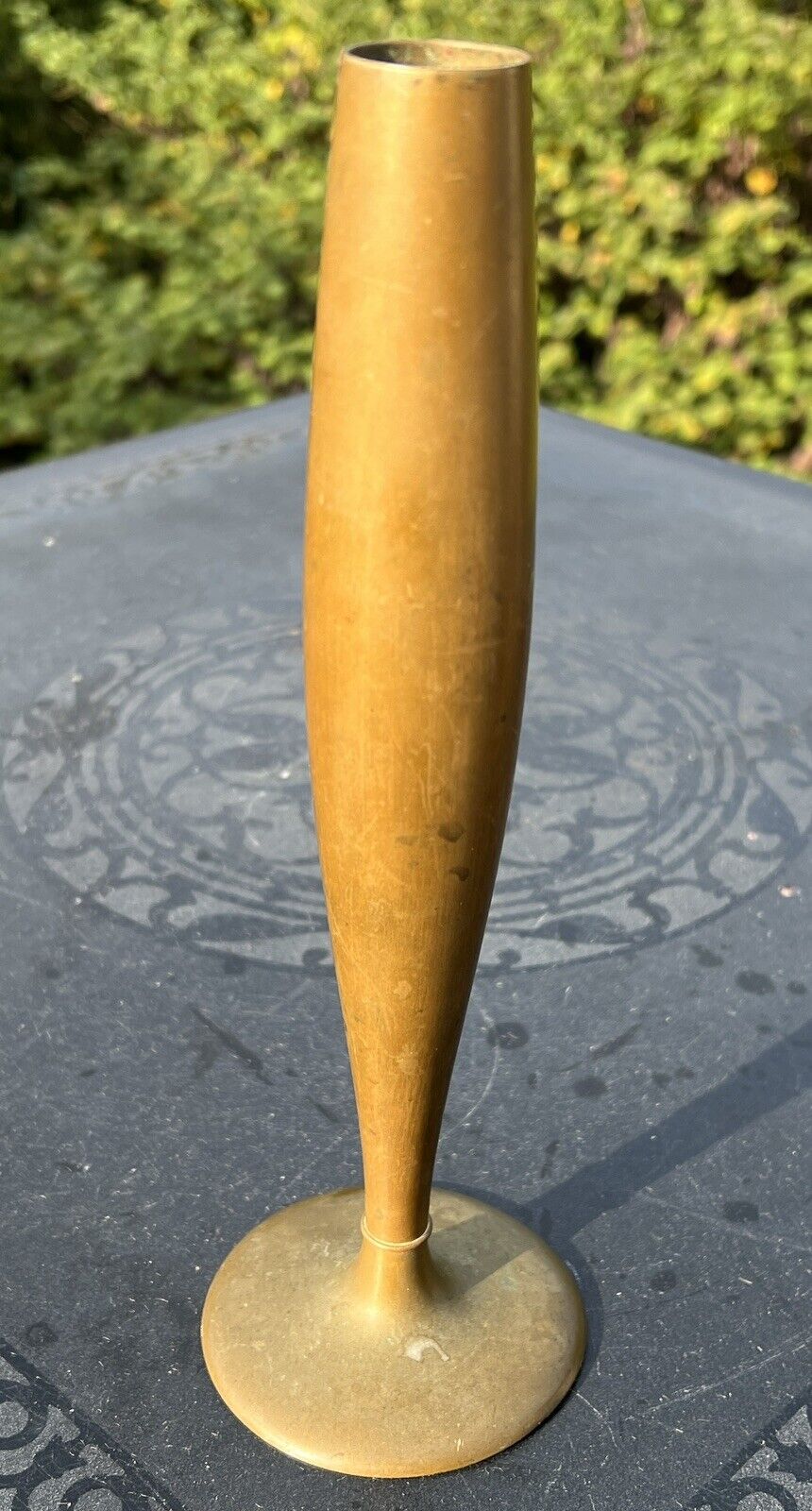 Art Nouveau Bronze Bud Vase with Cloves Mark