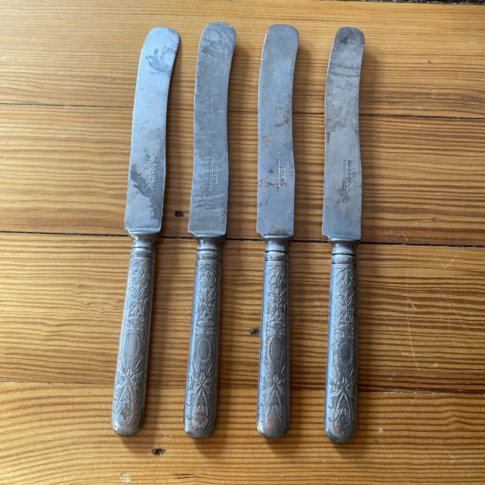 Antique Italian Silver Table Knives - c1800s