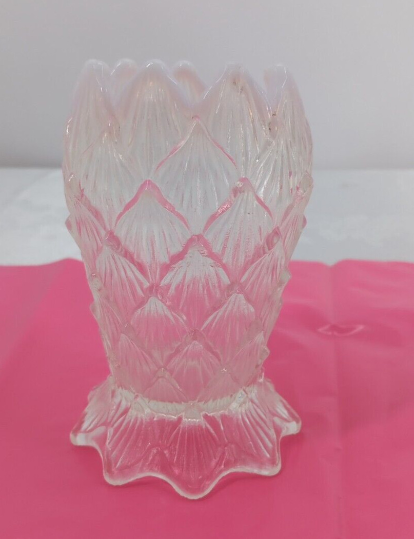 Dugan Glass Co. 5" White Opalescent Bud Vase