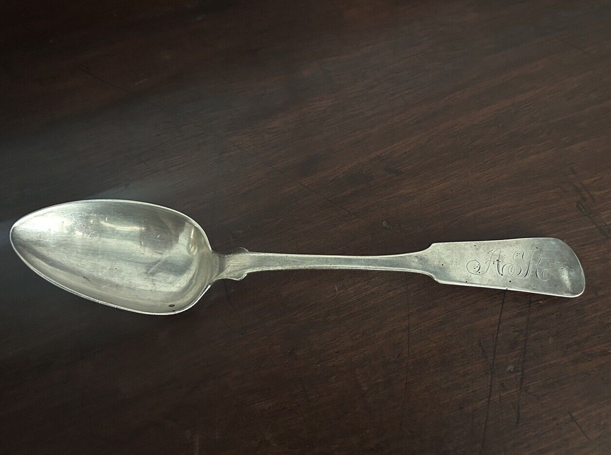 S. D. Smith 1800s Sterling Silver Serving Spoon