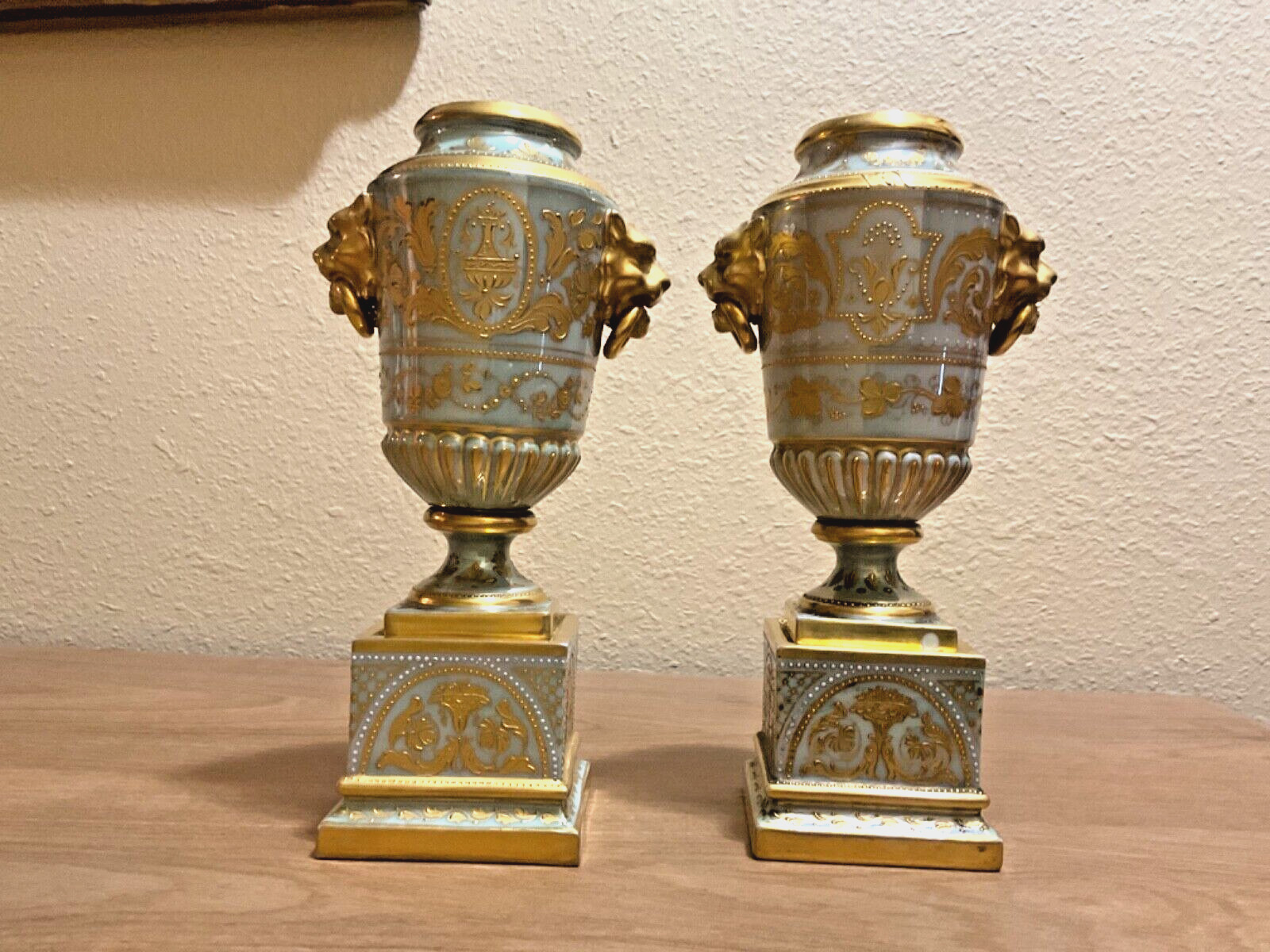 Pair of Royal Vienna Hand Painted Portrait Vases