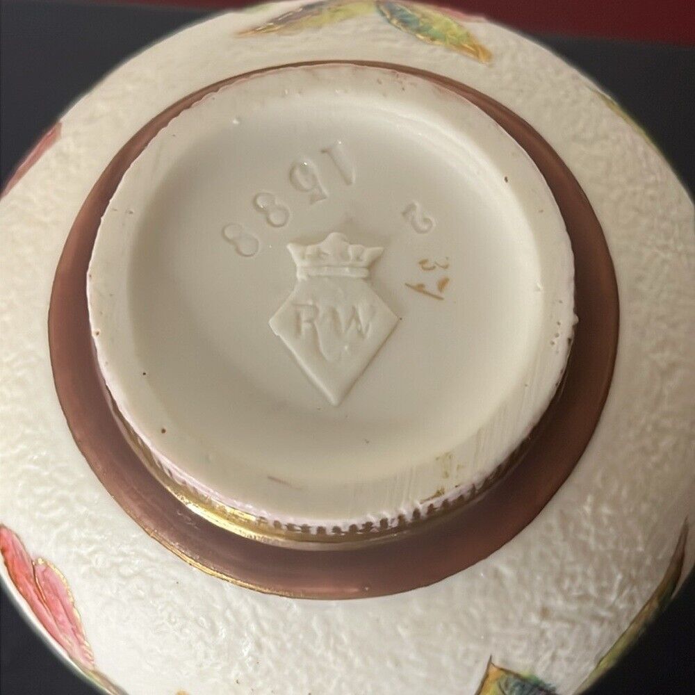 1900's Royal Rudolstadt Porcelain Moriage Texture Floral Vase