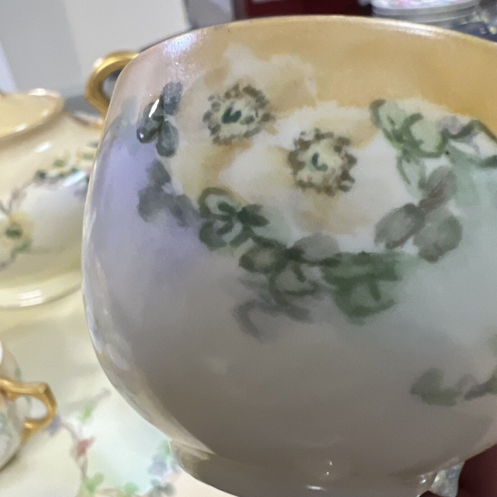 Antique 1800s Limoges Saxony Tea Set