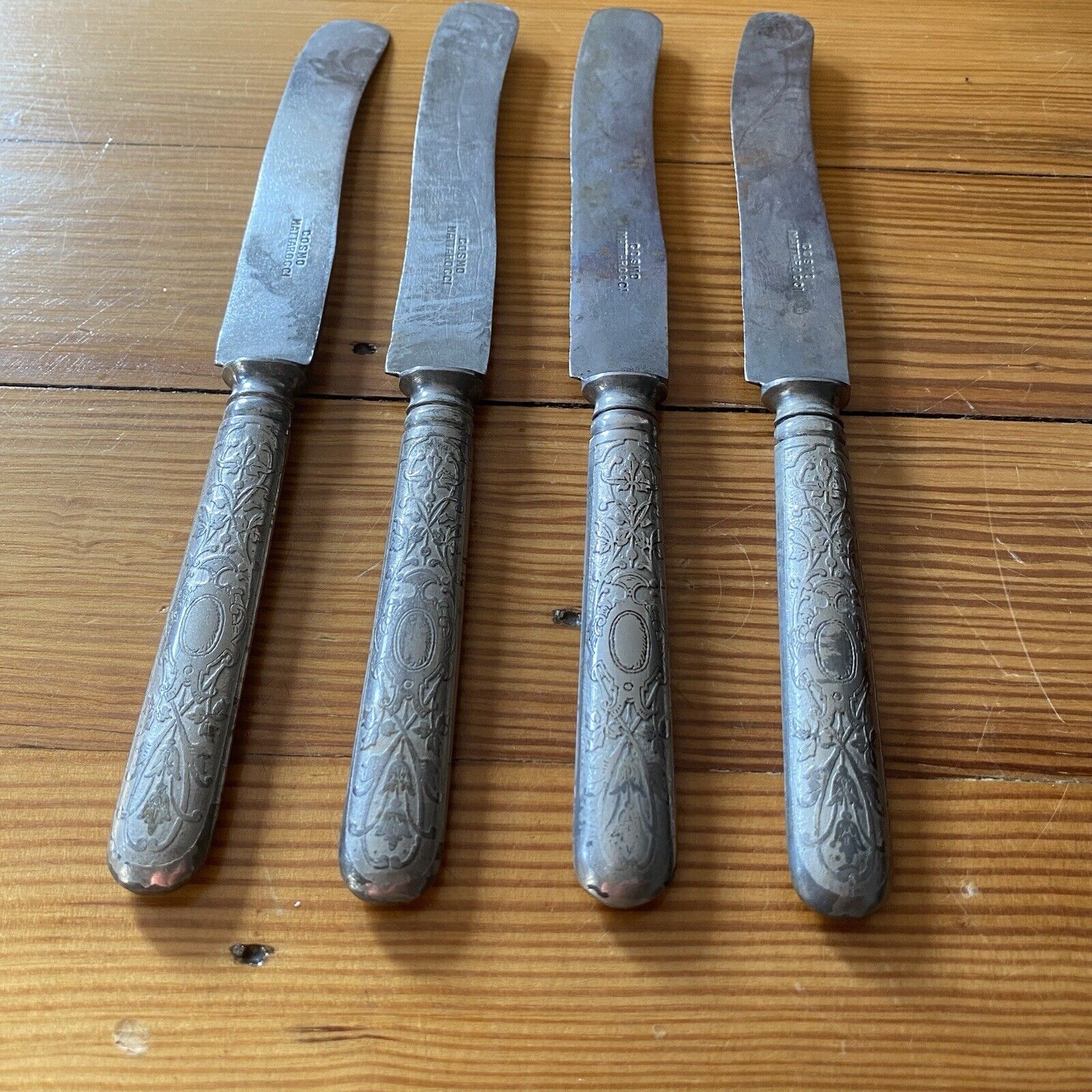 Antique Italian Silver Table Knives - c1800s