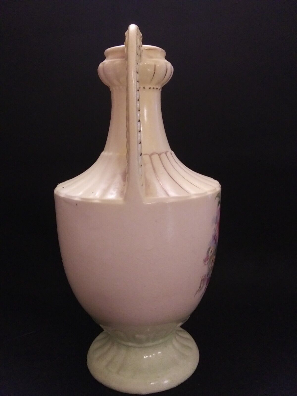 Austrian Grecian Vase, 10" Floral Design
