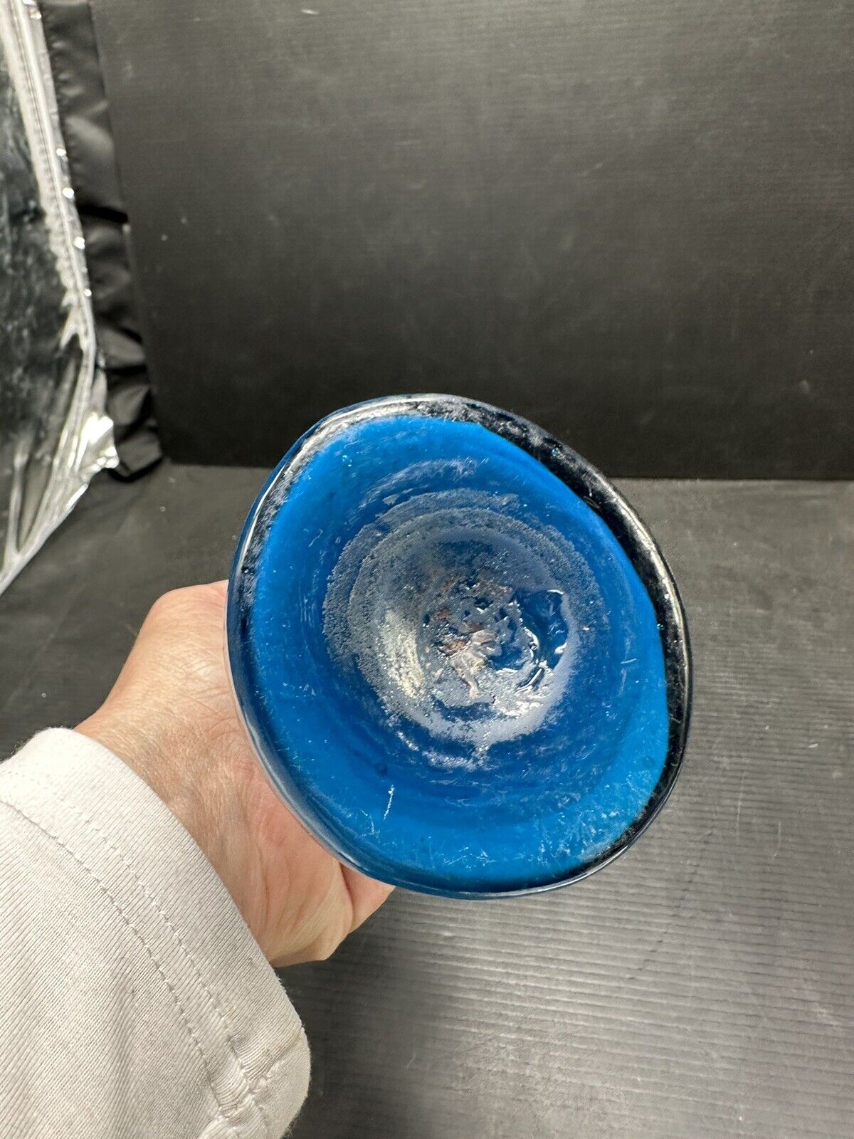 Victorian Cobalt Blue Figural Hand Vase