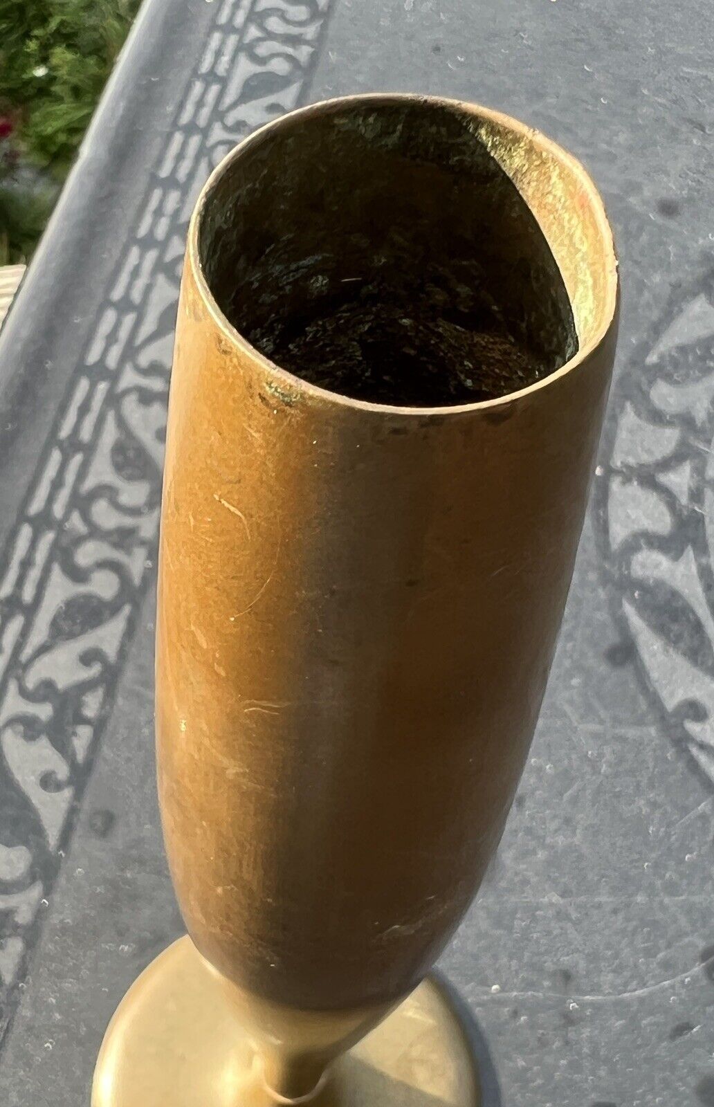 Art Nouveau Bronze Bud Vase with Cloves Mark