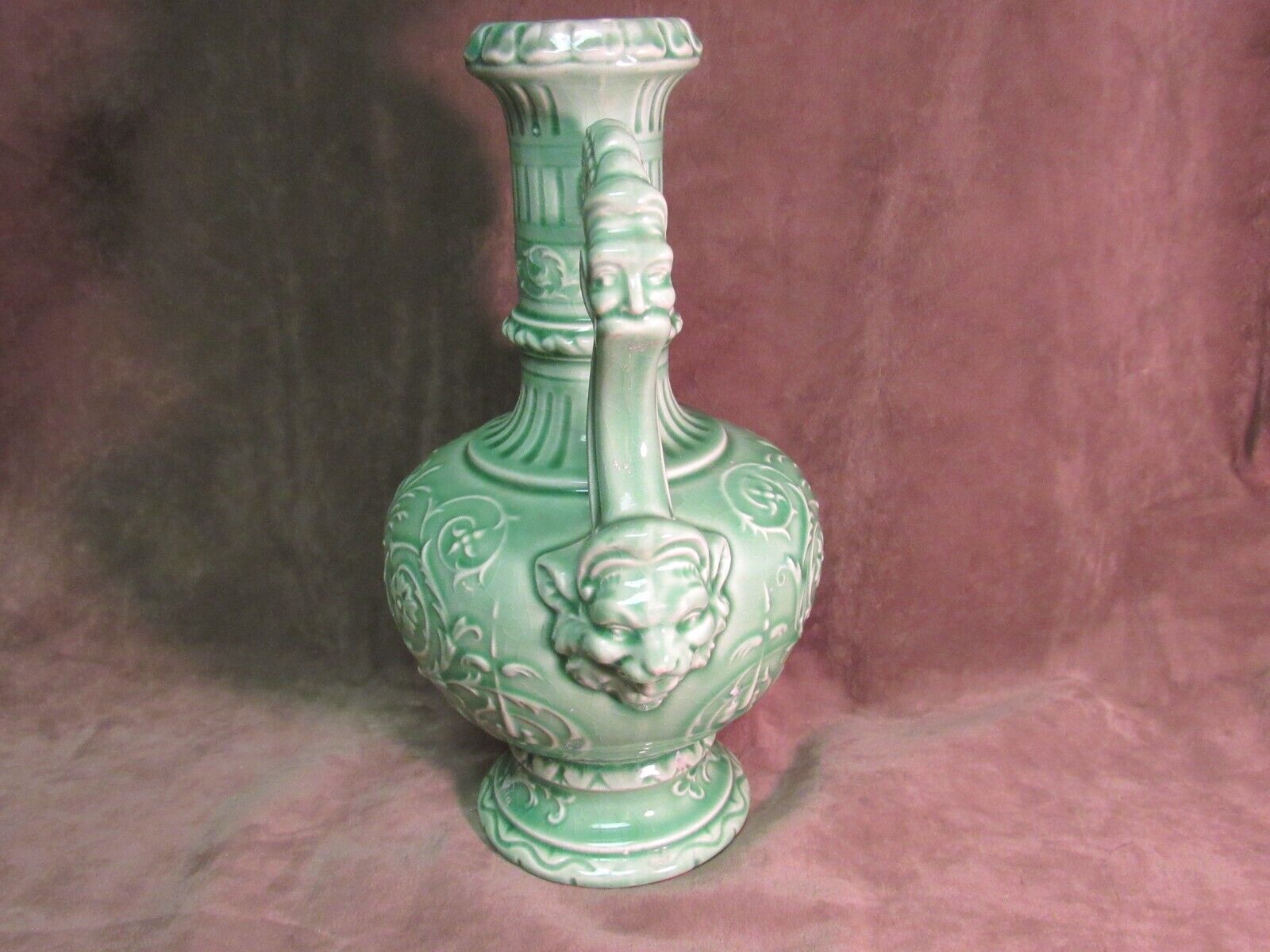 1900's Austria Majolica Floral Art Pottery Vase