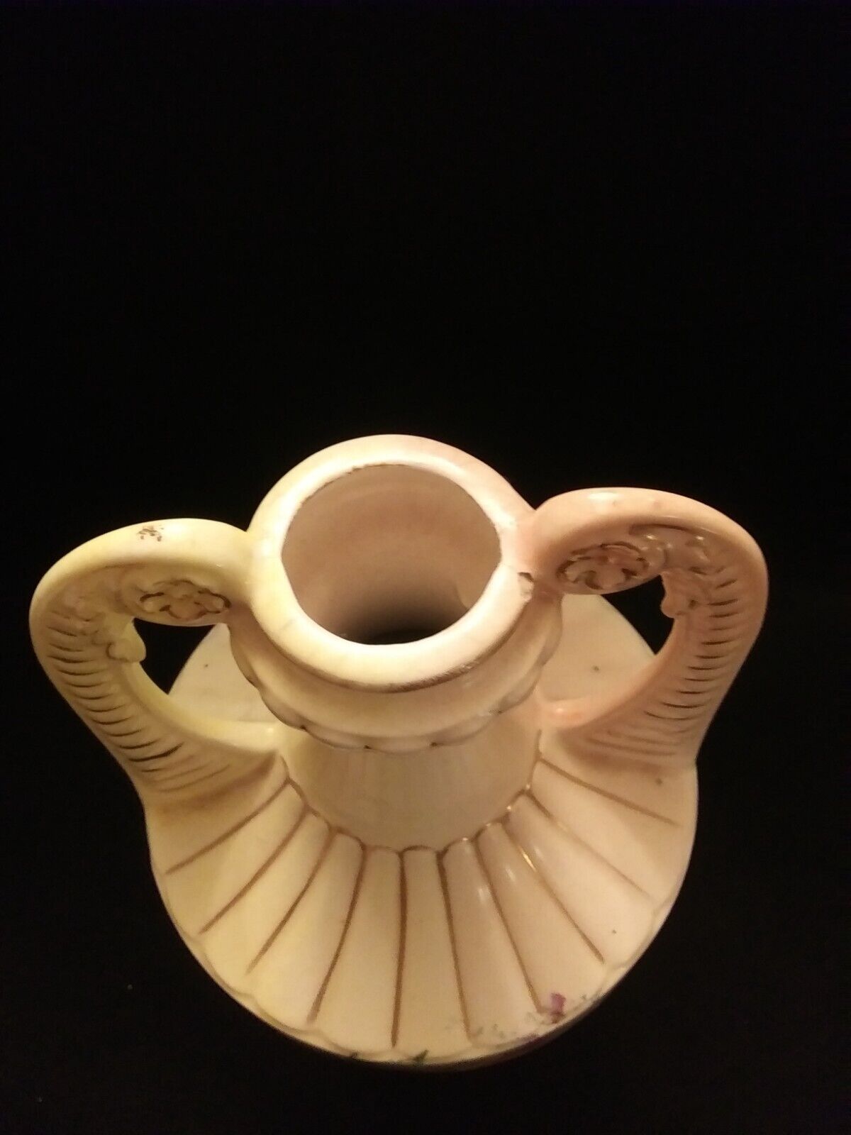 Austrian Grecian Vase, 10" Floral Design