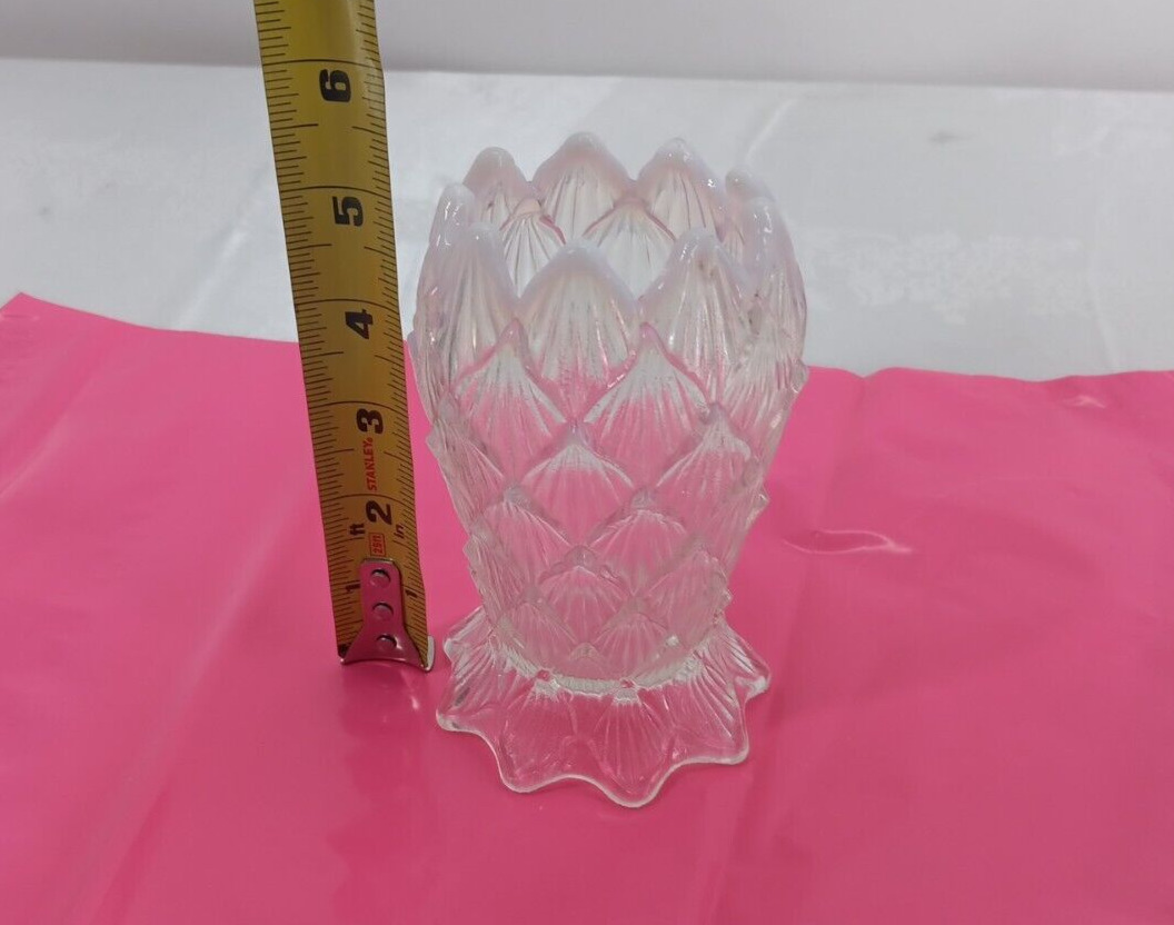 Dugan Glass Co. 5" White Opalescent Bud Vase