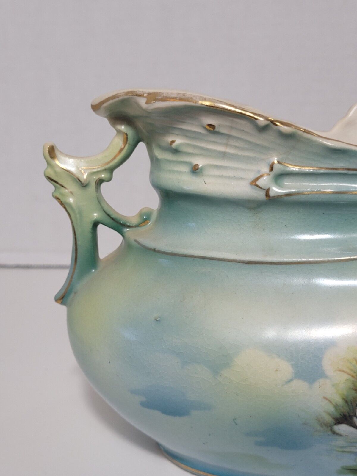 Antique Royal Bruxonia Austria Swan Vase Planter