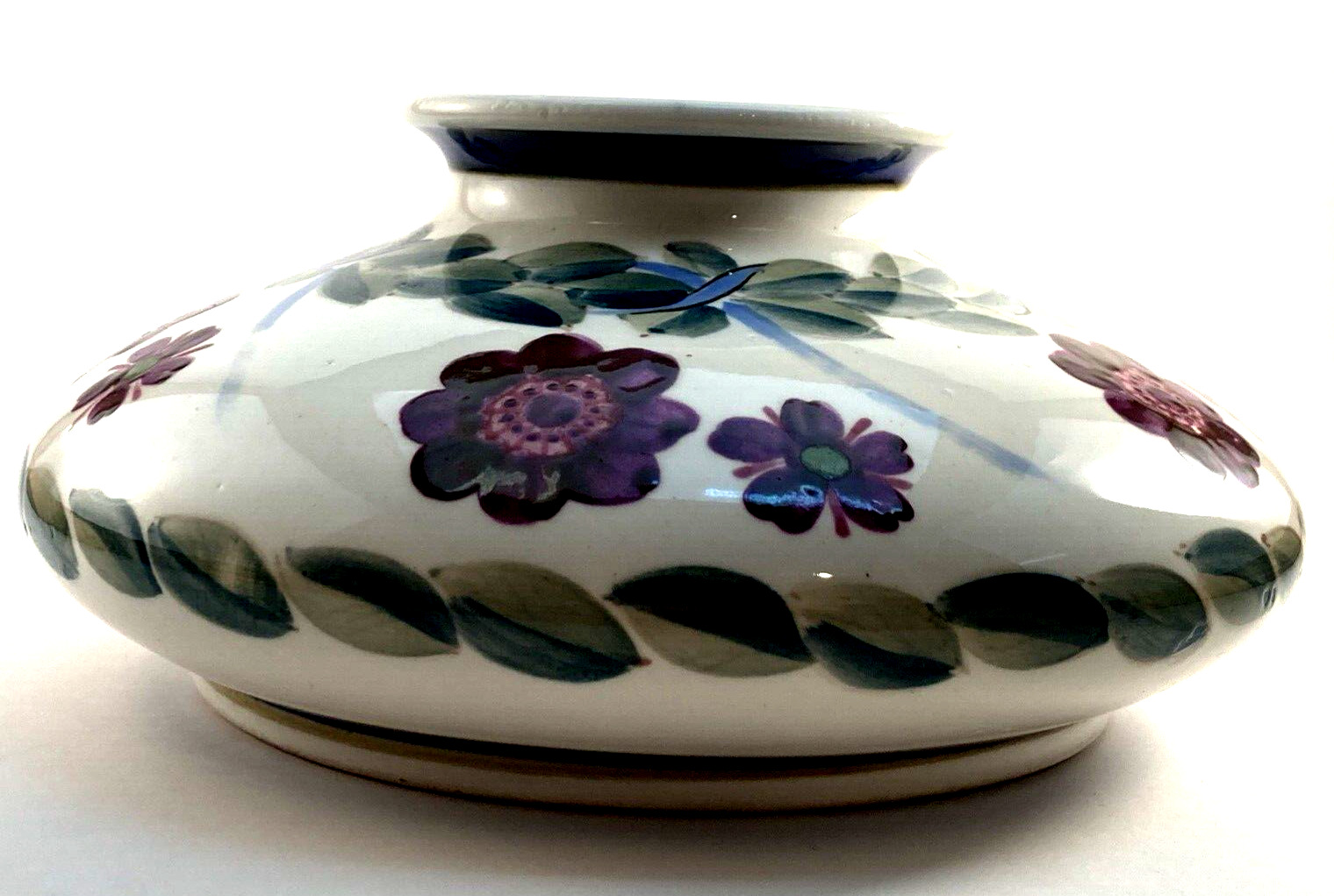 Antique Japanese Kinkozan Floral Pottery Vase