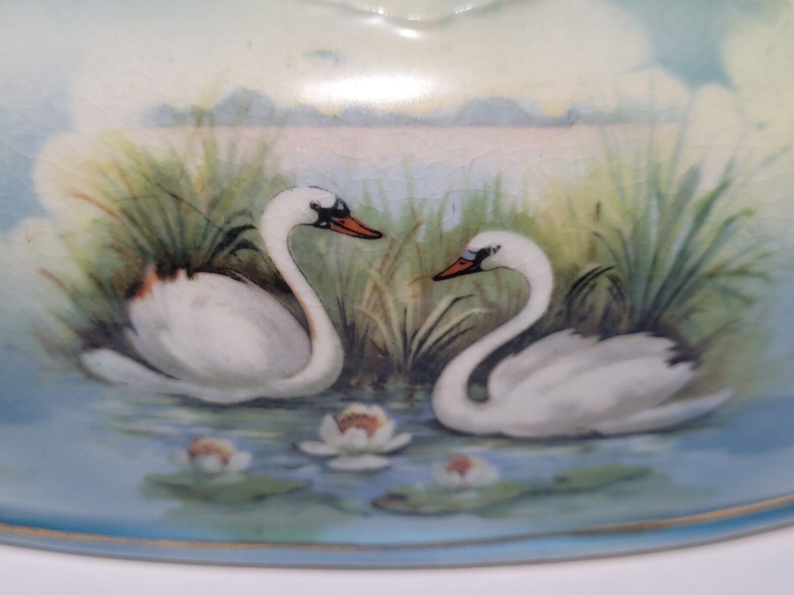 Antique Royal Bruxonia Austria Swan Vase Planter