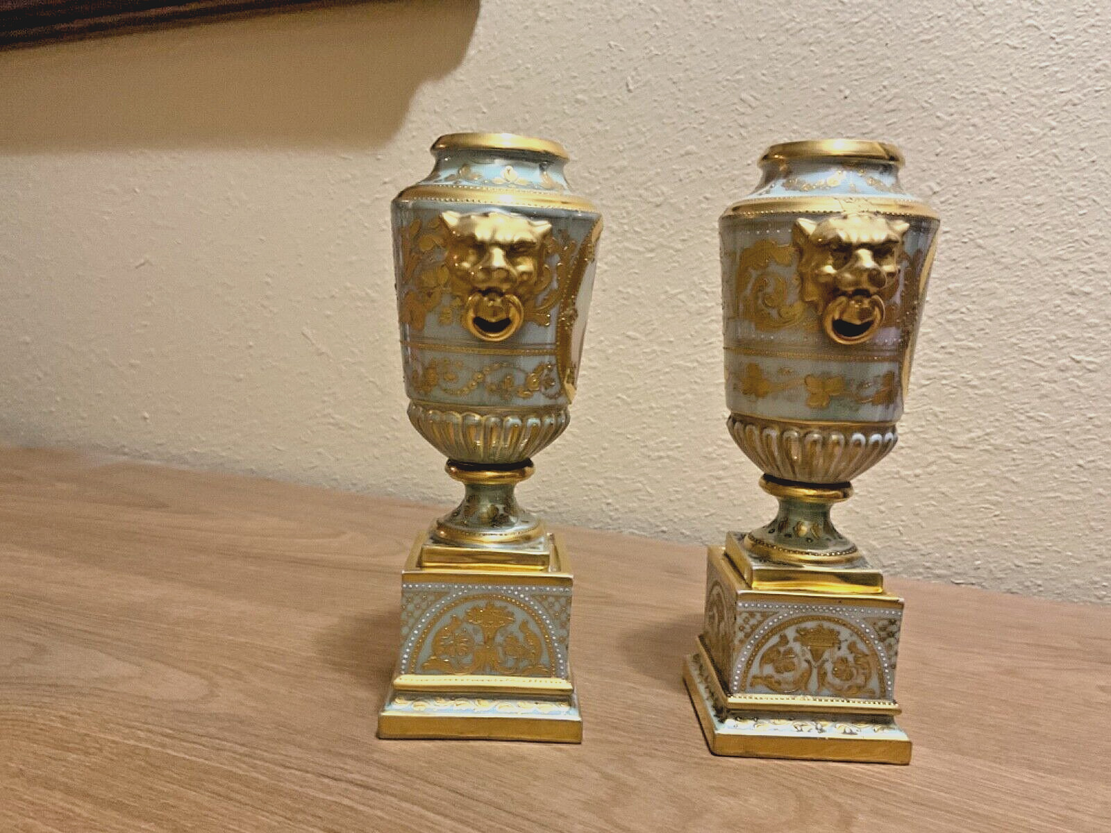 Pair of Royal Vienna Hand Painted Portrait Vases