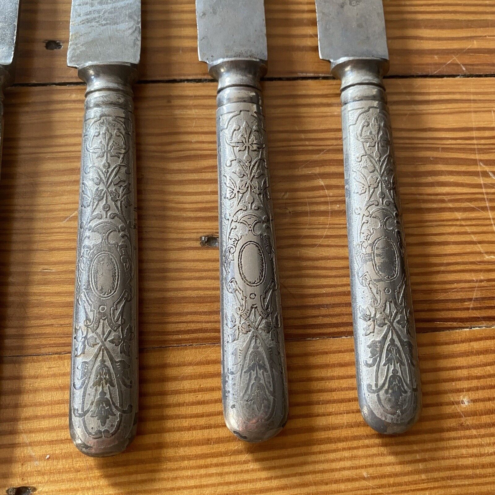Antique Italian Silver Table Knives - c1800s