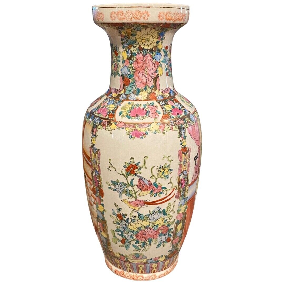 18" Famille-Rose Porcelain Vase, Circa 1900s - Stunning