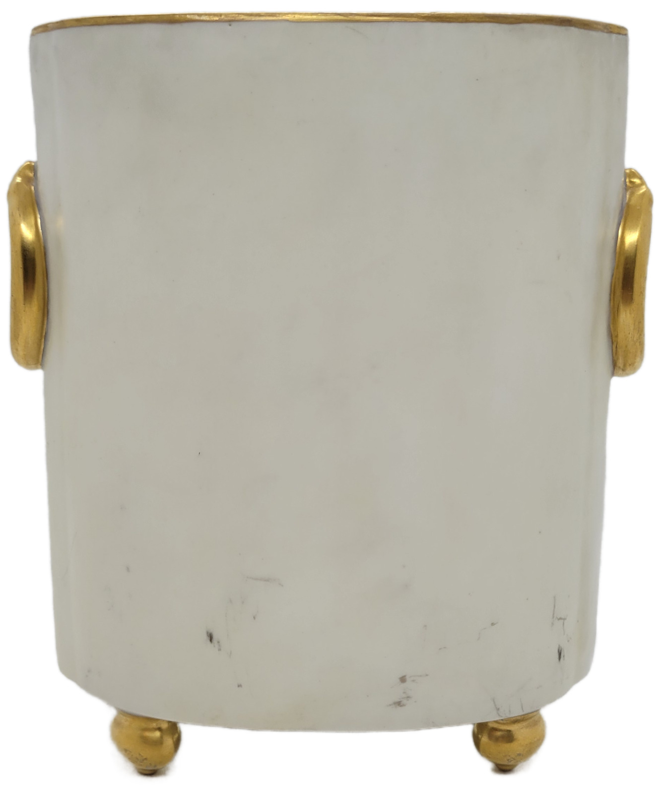 Cherub-Adorned Limoges Porcelain Cache Pot Vase