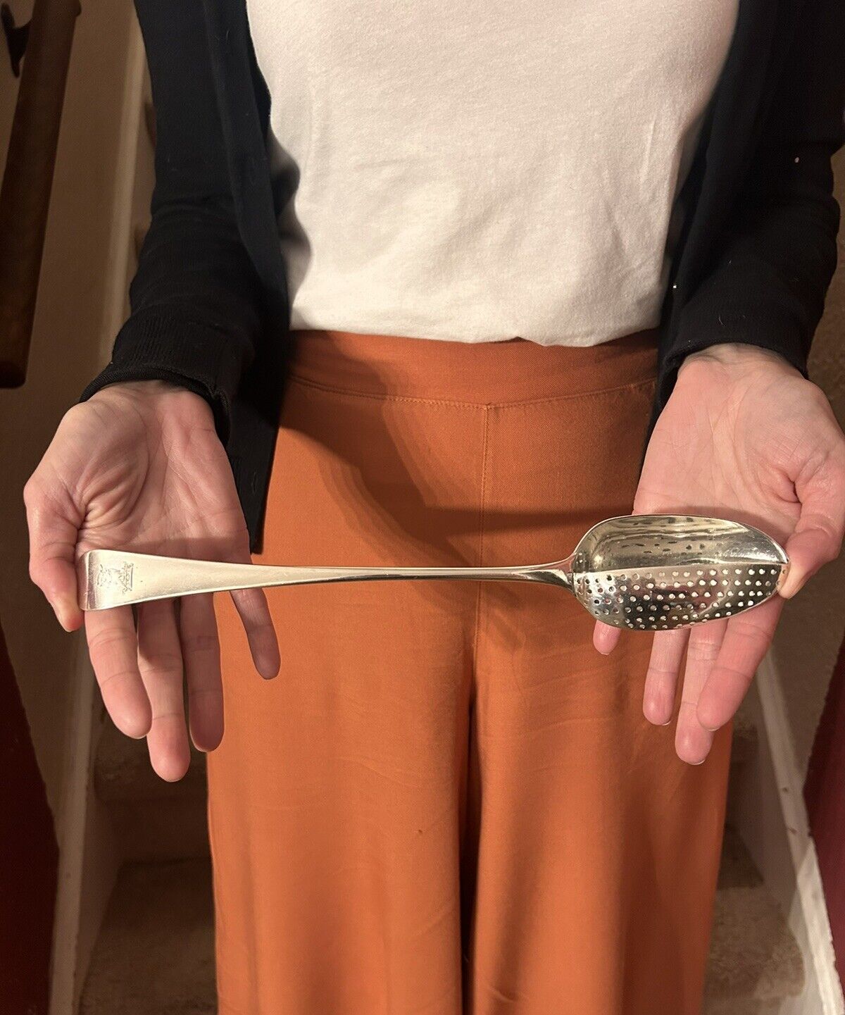 1700s English Sterling Silver Half Gravy Spoon