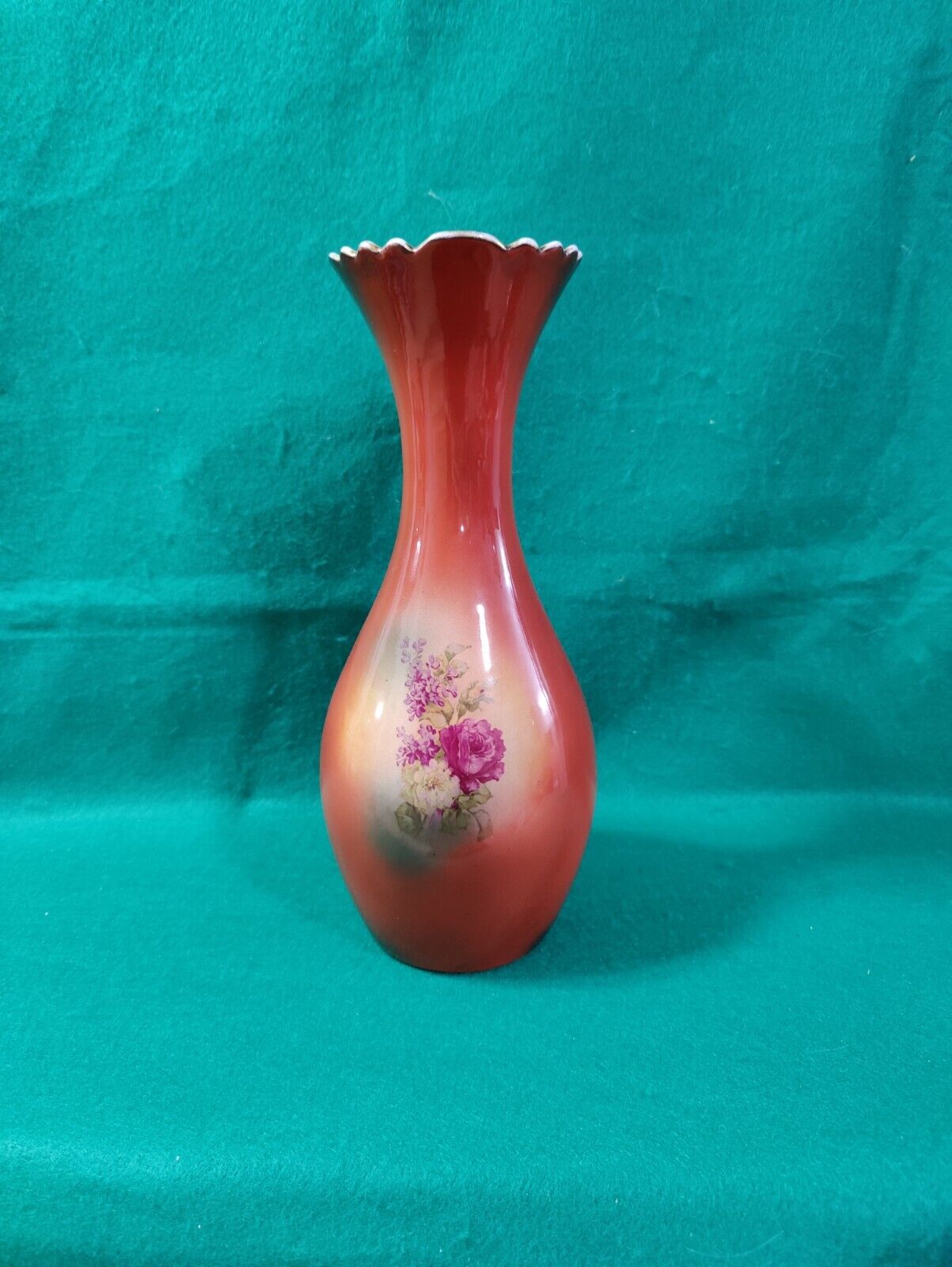 Usona Goodwin Wellesley 12" Floral Design Vase, Early 1900s