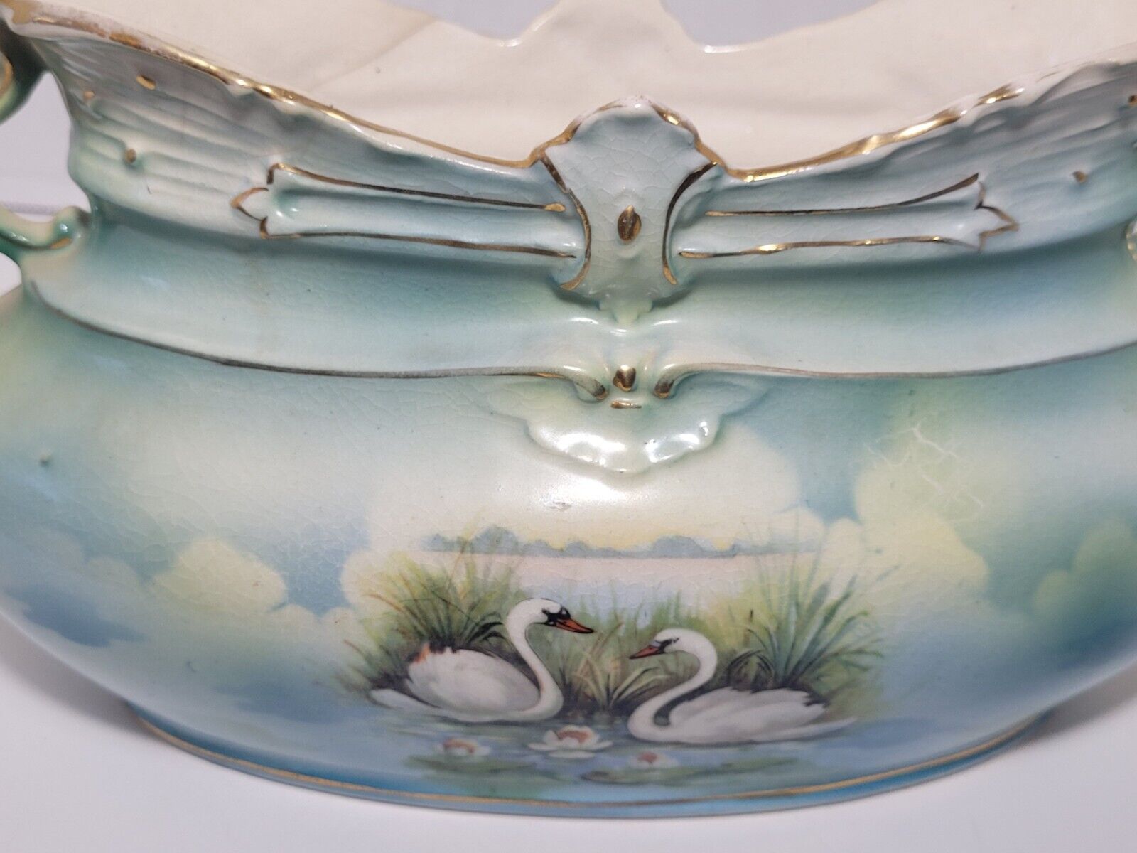 Antique Royal Bruxonia Austria Swan Vase Planter