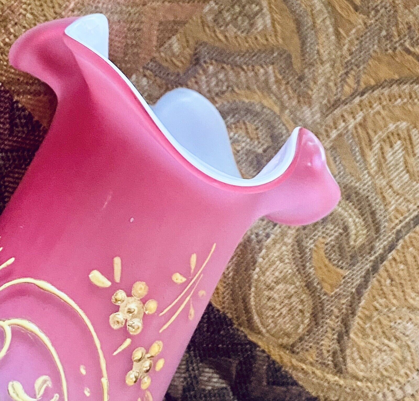 Luxury Bristol Vase with Gold Handpainting from 1900s