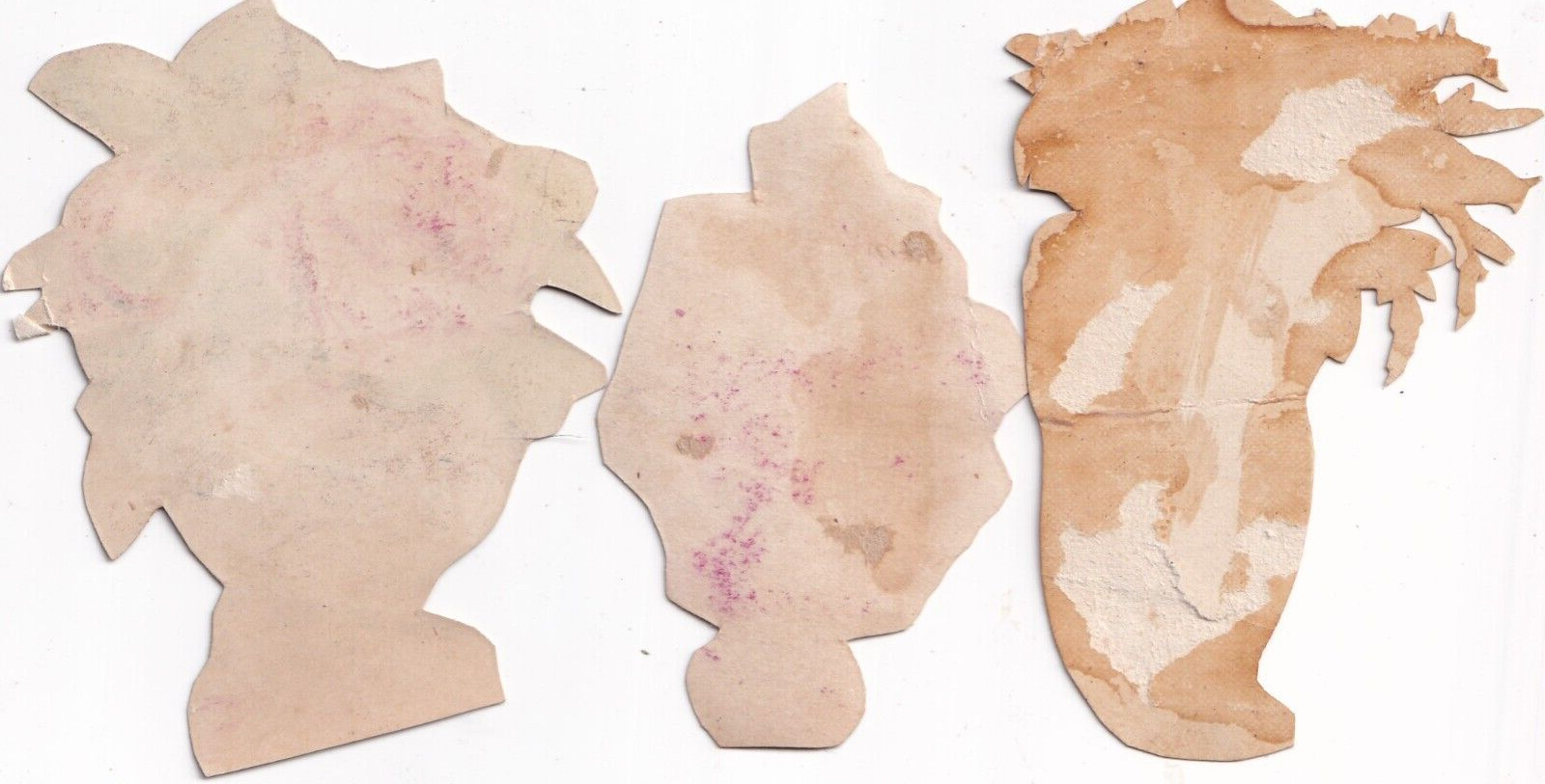 1800's Victorian Die Cut Scrap Lot - Floral Vases