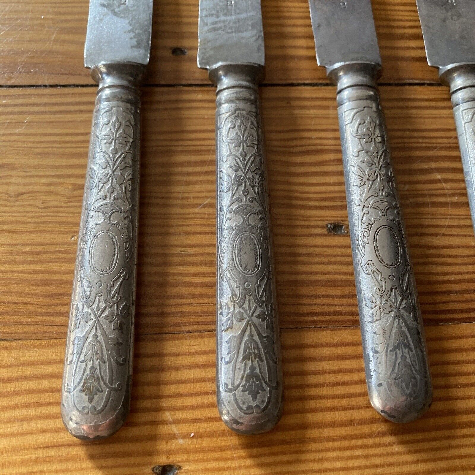 Antique Italian Silver Table Knives - c1800s