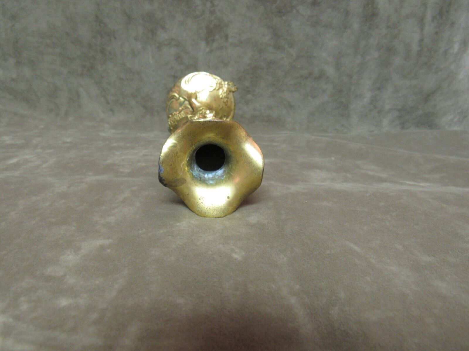 Antique 1900s Niagara Falls Gold-Tone Bud Vase