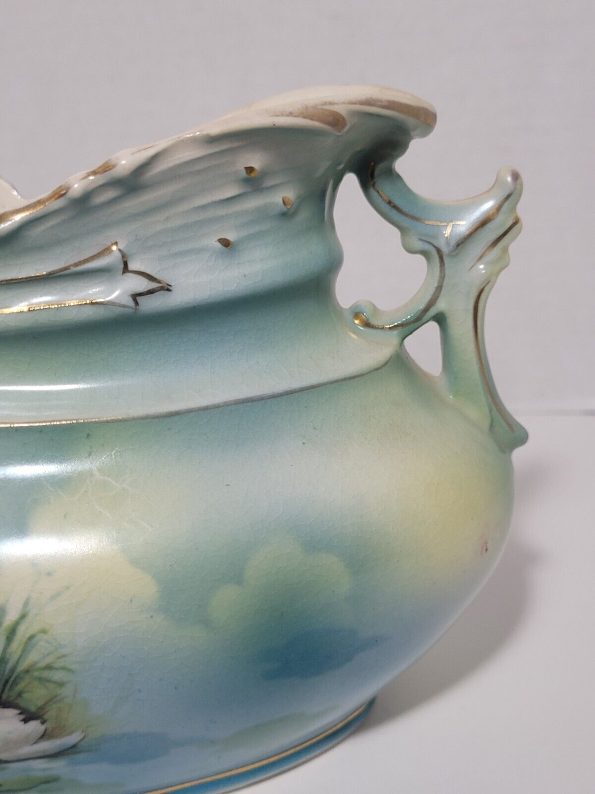Antique Royal Bruxonia Austria Swan Vase Planter
