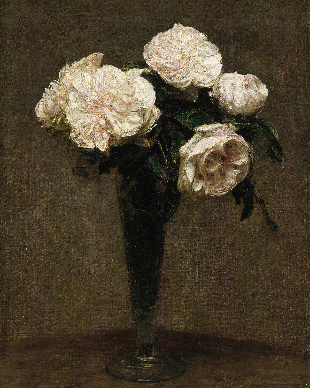 1800s Still Life Roses in Vase Giclee Print