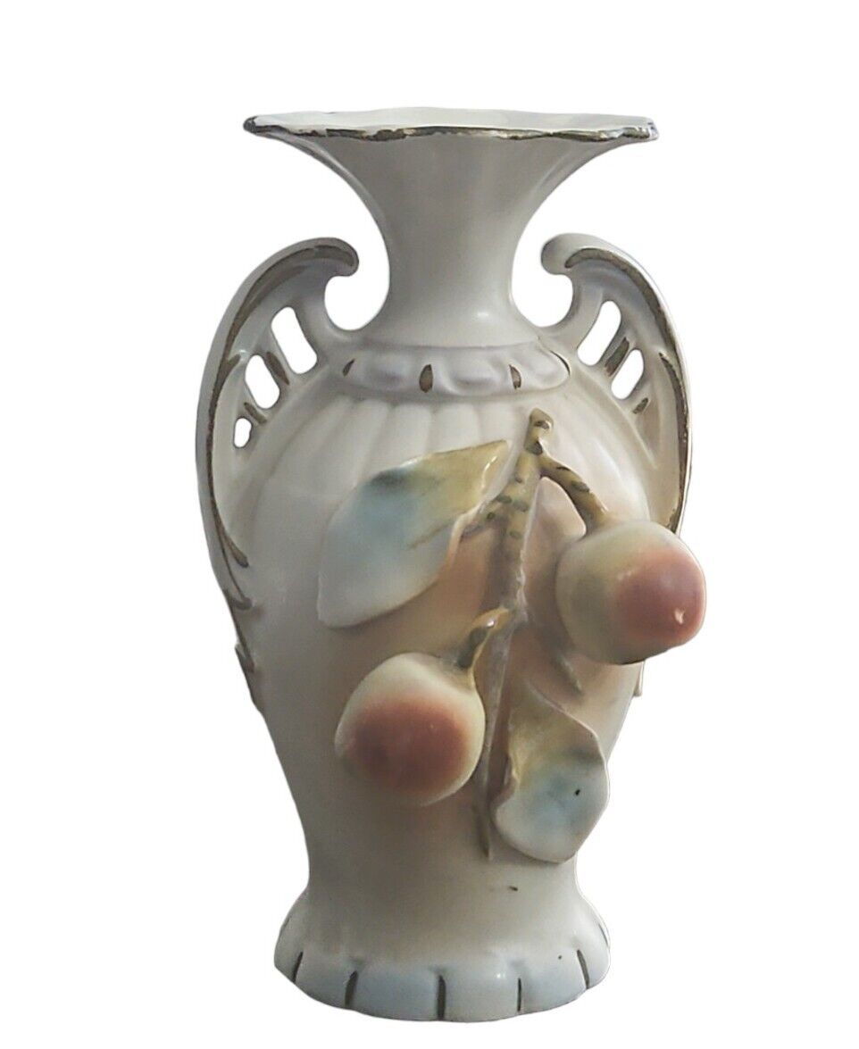 Art Nouveau Handpainted Gilded Amphora Vase, 1900s