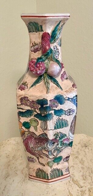 Antique Chinese Famille Rose Vase with Ducks
