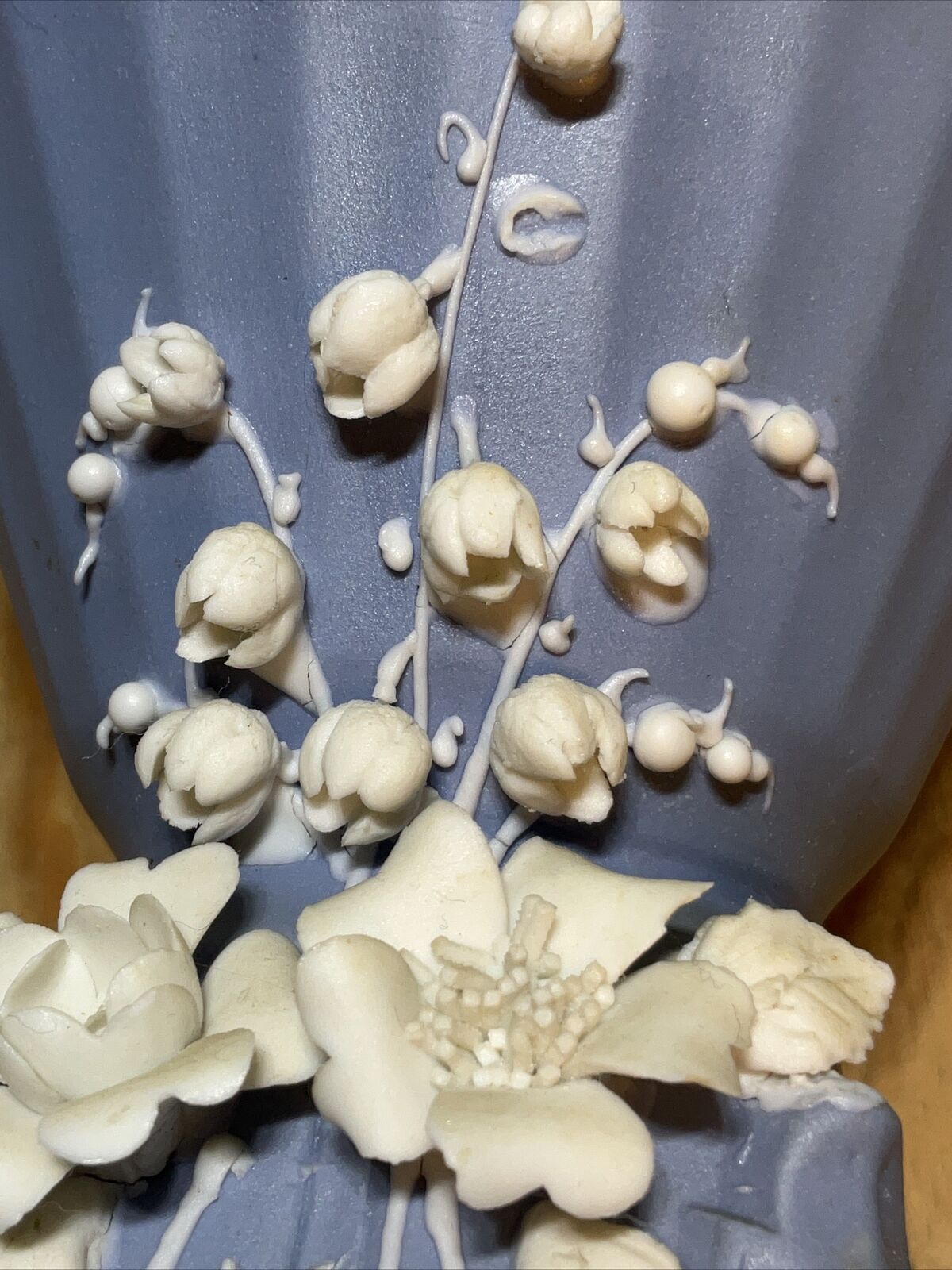 French Provincial Lefton's Blue & White Rose Vase