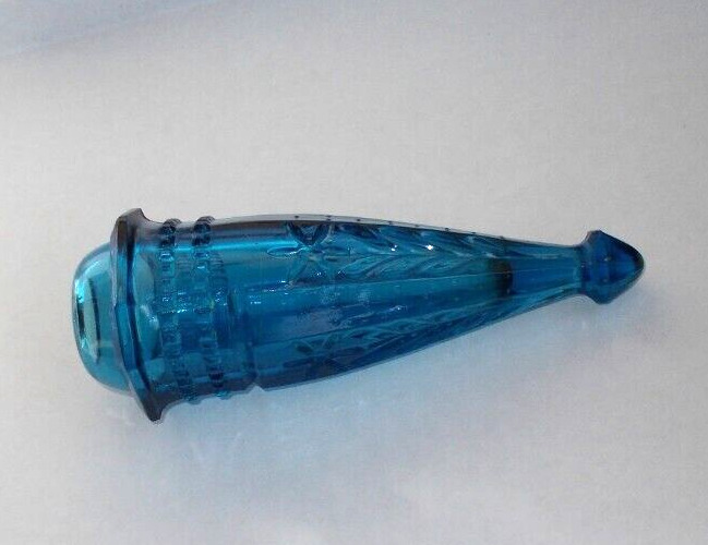 1900s Blue Glass Car/Carriage Flower Bud Vase