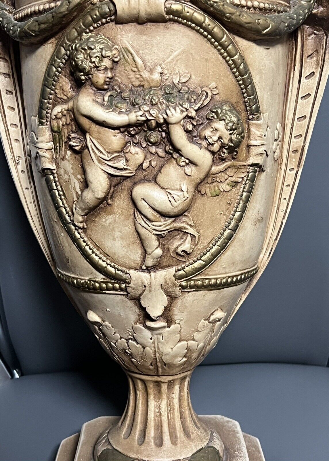 Marwal 21" Greek Roman Cherubs Urn Home Decor