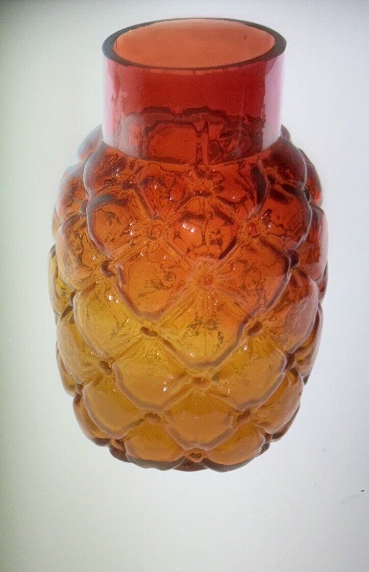 Antique Amberina Pineapple Vase from Early 1800's