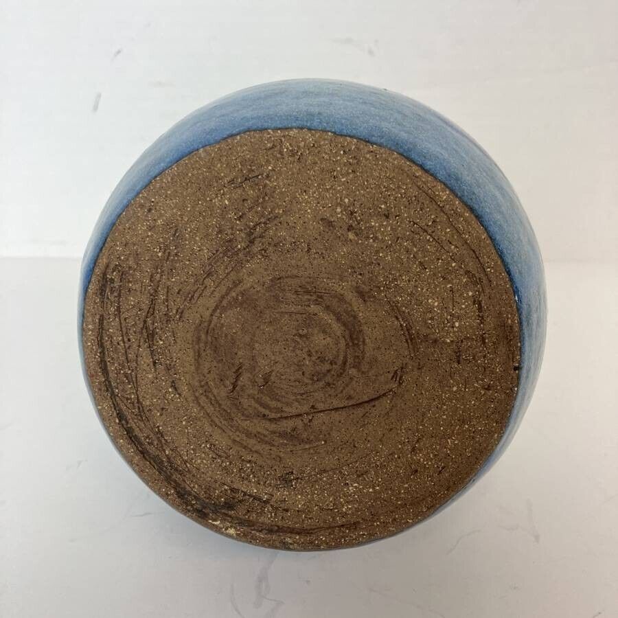 1900s Large Stem Vase with Dipped Glaze