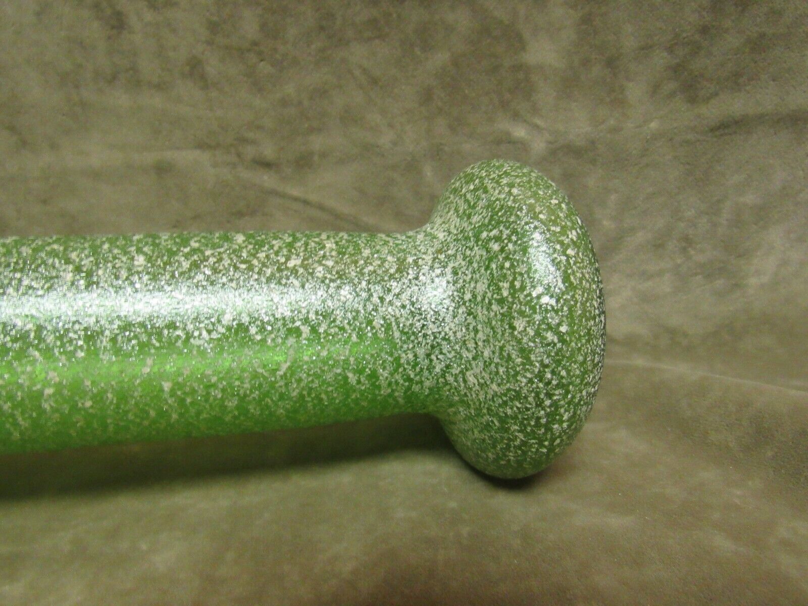 Antique Austria Art Glass Vase Green Silver Fleck