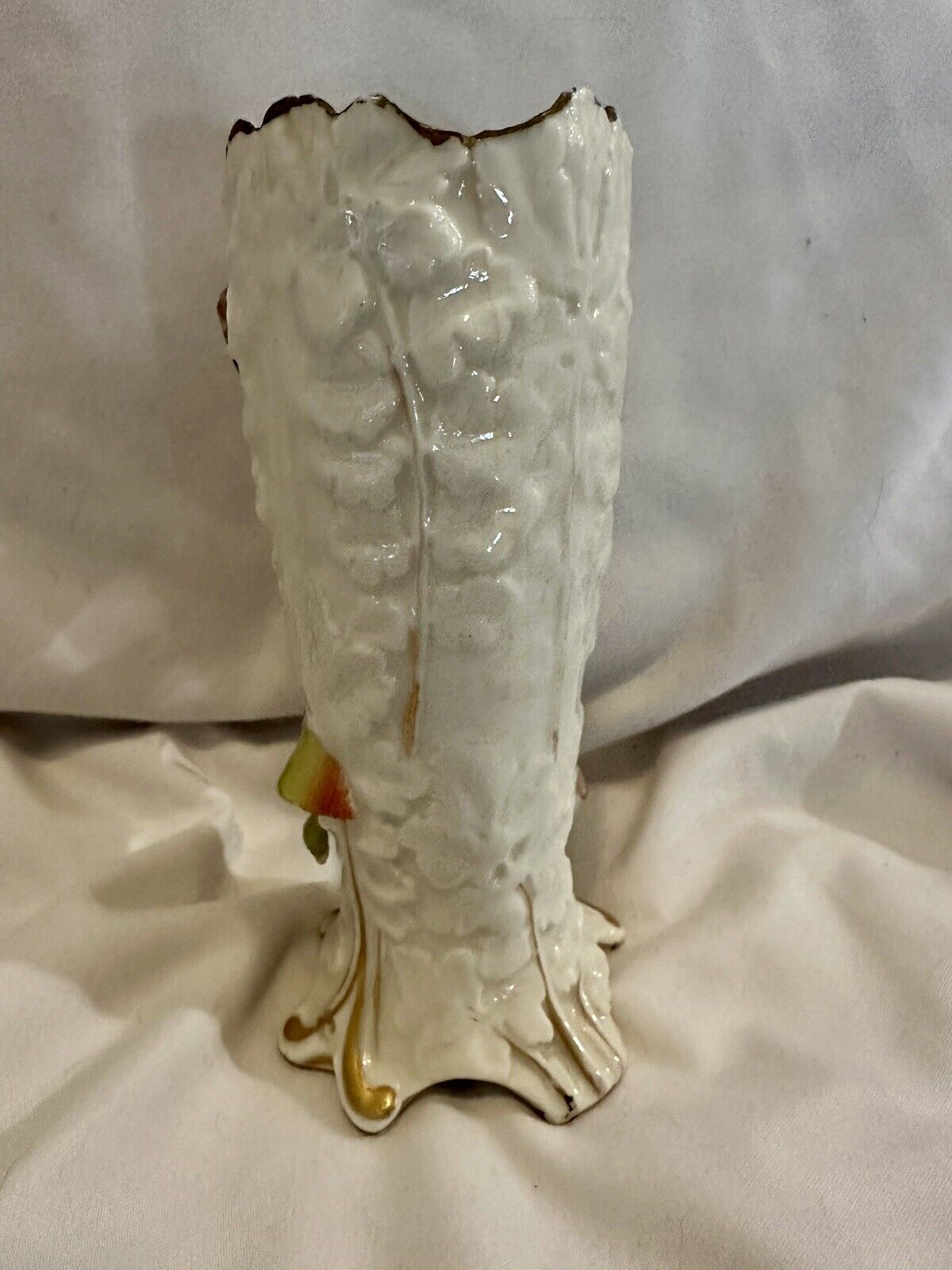 Vintage Von Schierholz Hand-Painted Rose Vase 6”